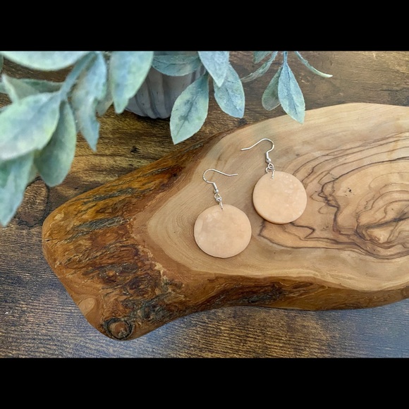 Handmade Polymer Clay & Brass Hoop Earrings - Picture 3 of 6